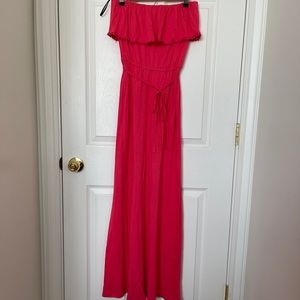 Hot pink Maxi dress.